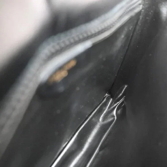 CELINE Logo Shoulder Bag Leather Black GHW Italy 66EG237 - Picture 11 of 15